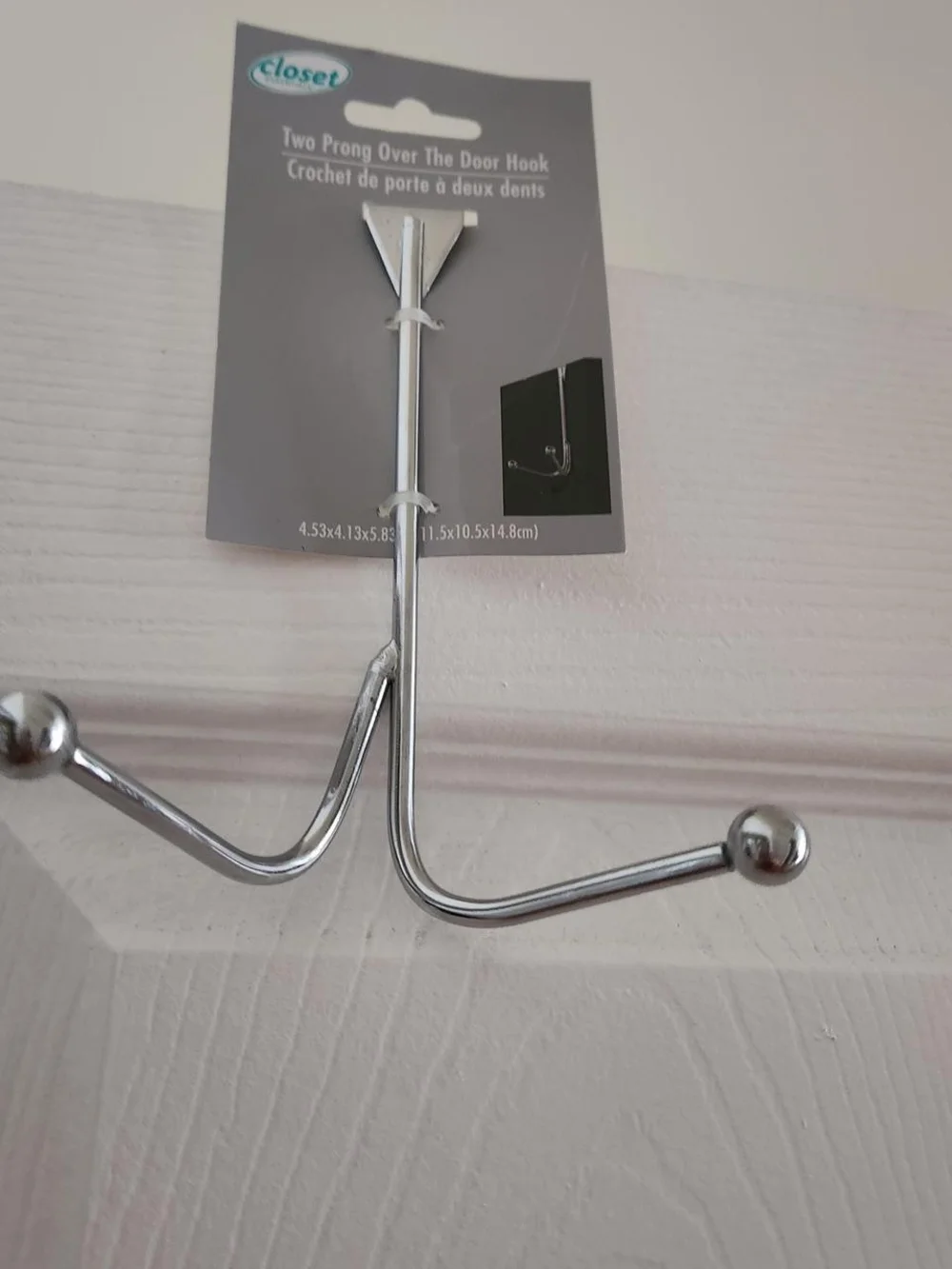 Two-Prong Over-the-Door Hook - Silver